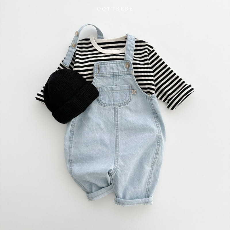 Oott Bebe - Korean Children Fashion - #littlefashionista - Rora Denim Overalls - 4