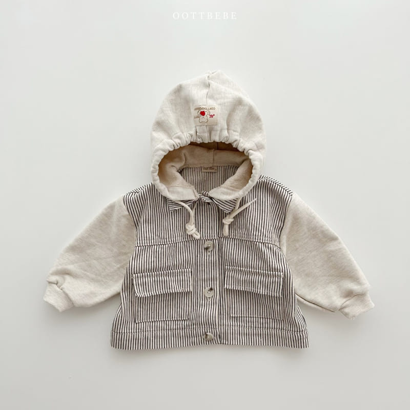 Oott Bebe - Korean Children Fashion - #stylishchildhood - Rora Denim Hoody Jumper - 3