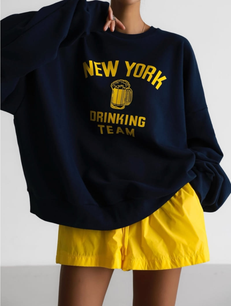 Paper Moon - Korean Women Fashion - #momslook - NEW YORK DRINGKING TEAM Sweatshirt - 7