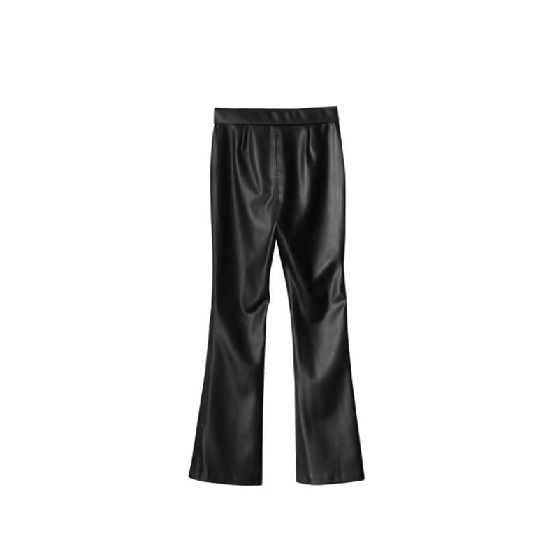 Paper Moon - Korean Women Fashion - #momslook - Leather Crop Plare Pants - 2