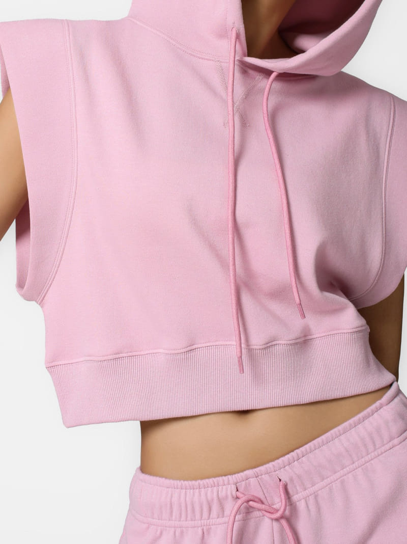 Paper Moon - Korean Women Fashion - #vintageinspired - Kitch Shoulder Point Crop Hoody - 2