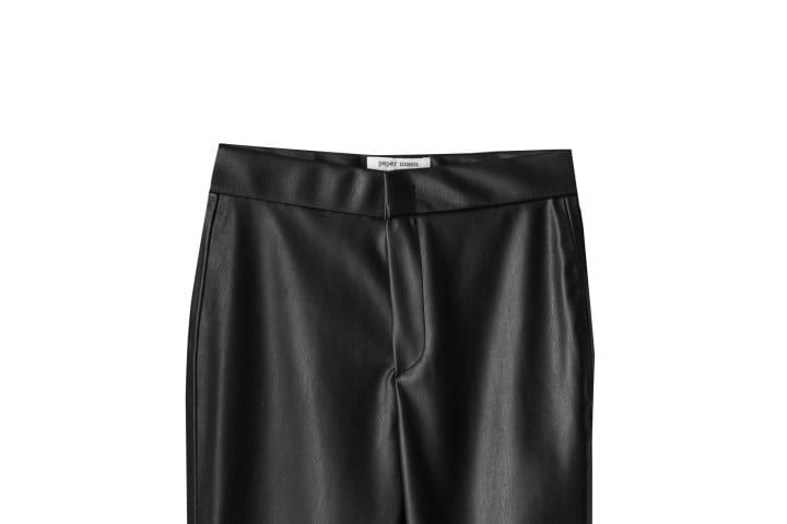 Paper Moon - Korean Women Fashion - #womensfashion - Leather Crop Plare Pants - 5