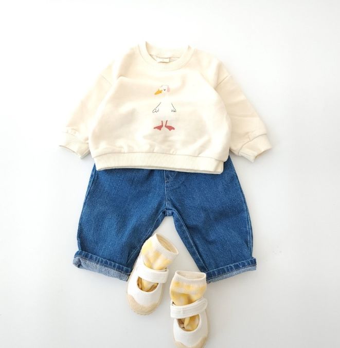 Party Kids - Korean Baby Fashion - #babyoutfit - Duck Sweatshirt - 8