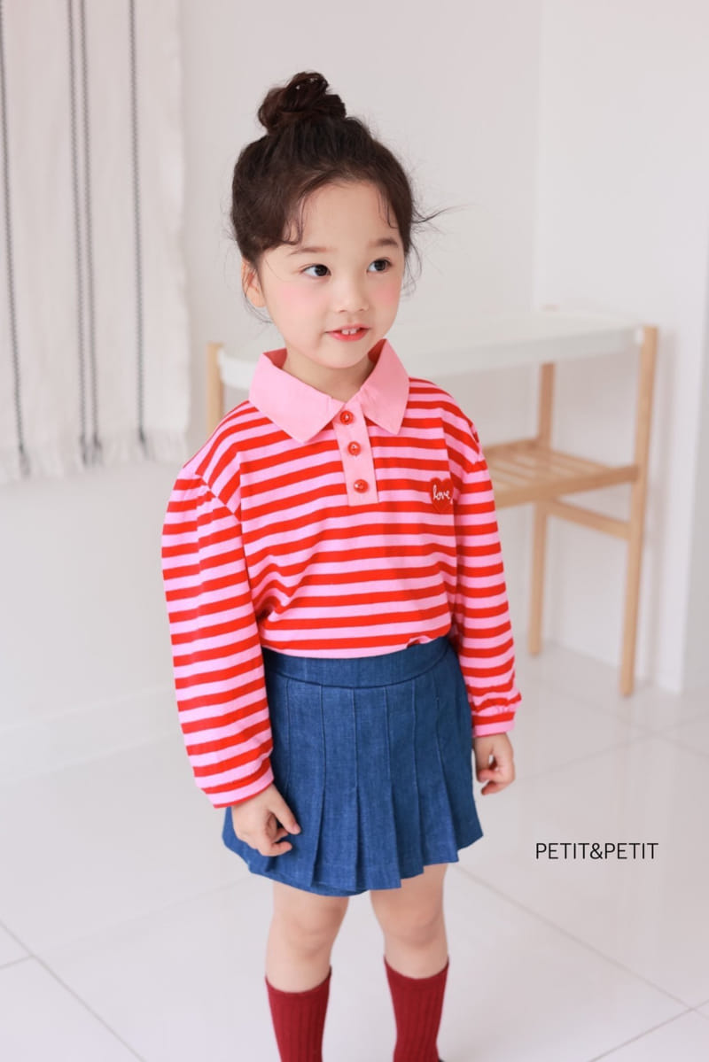 Petit & Petit - Korean Children Fashion - #stylishchildhood - Collar Stripes Tee - 4