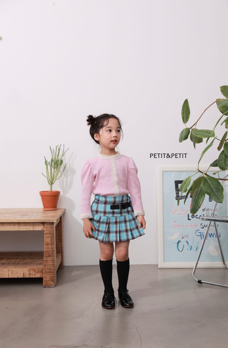 Petit & Petit - Korean Children Fashion - #childofig - Check Wrinkle Skirt - 8