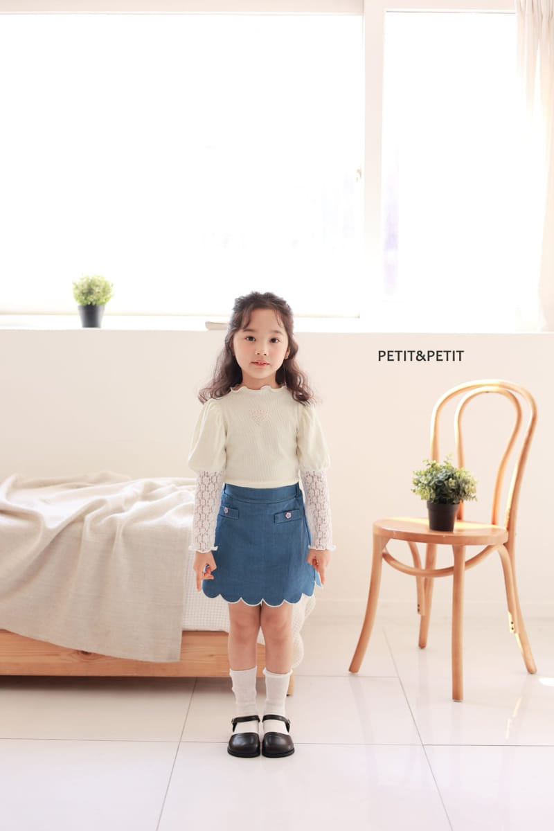 Petit & Petit - Korean Children Fashion - #childofig - Wave Embroidery Skirt - 6