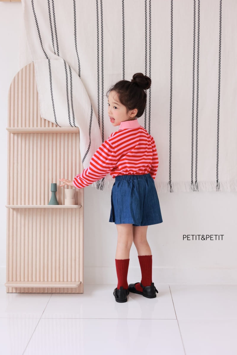 Petit & Petit - Korean Children Fashion - #childrensboutique - Collar Stripes Tee - 5