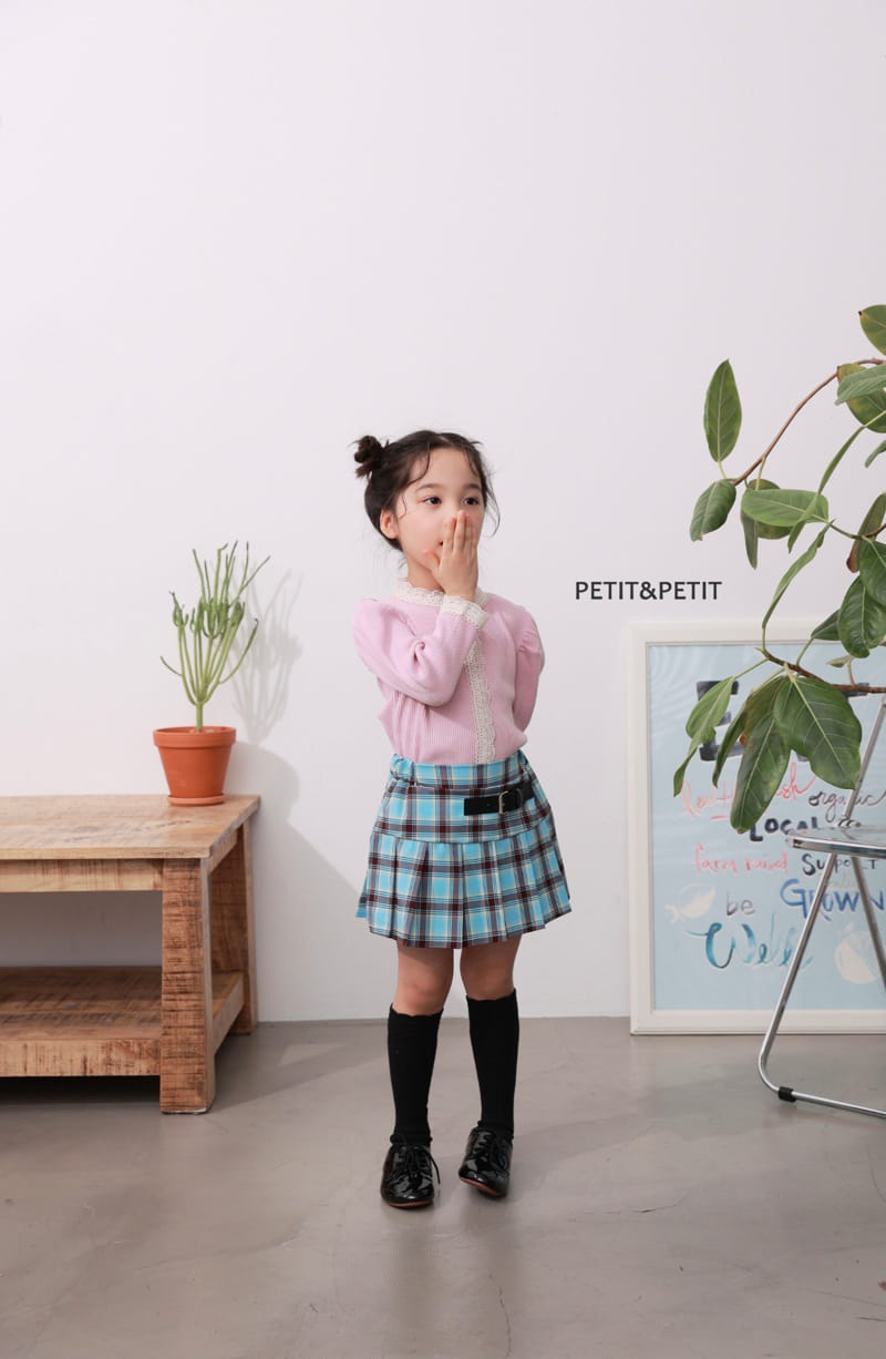 Petit & Petit - Korean Children Fashion - #childrensboutique - Check Wrinkle Skirt - 9