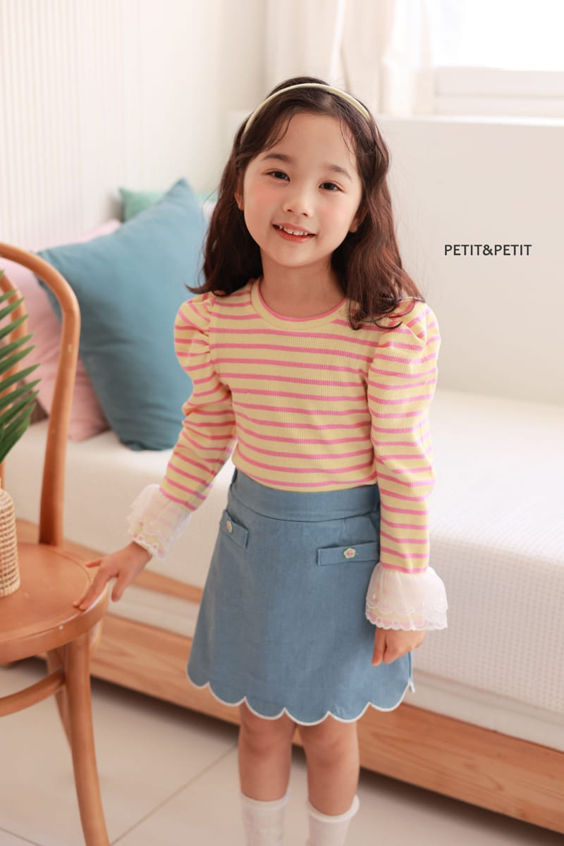 Petit & Petit - Korean Children Fashion - #childrensboutique - Wave Embroidery Skirt - 8