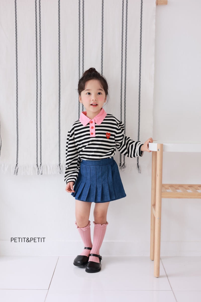 Petit & Petit - Korean Children Fashion - #designkidswear - Collar Stripes Tee - 6