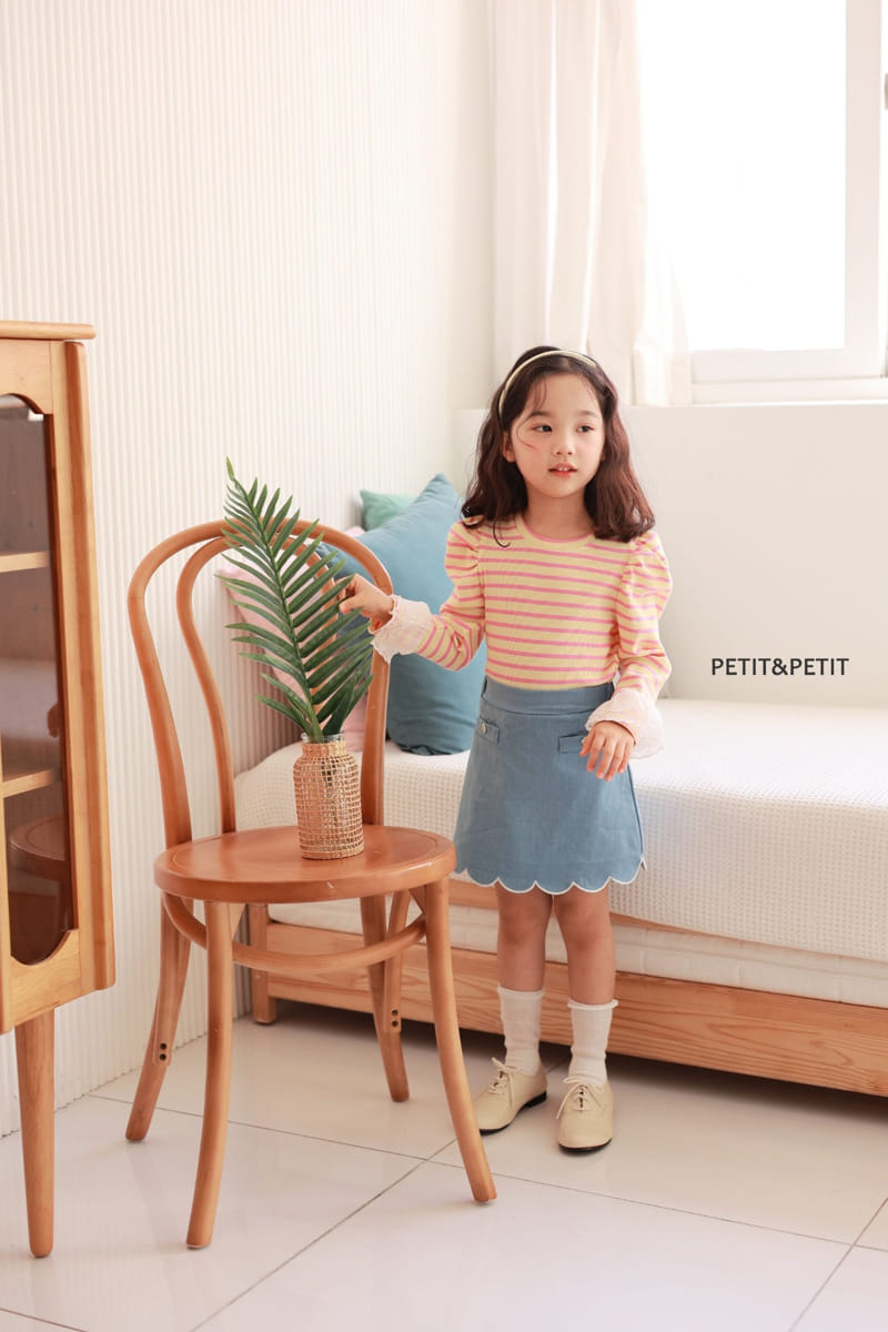 Petit & Petit - Korean Children Fashion - #designkidswear - Wave Embroidery Skirt - 9