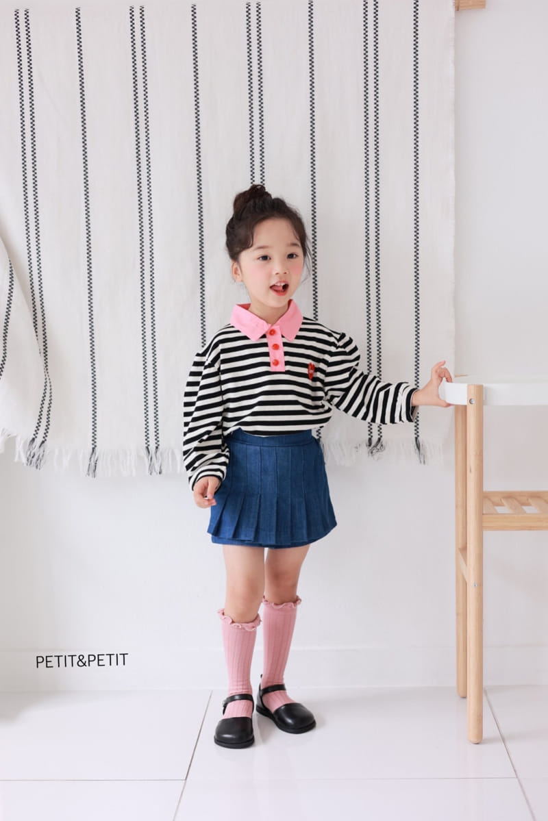 Petit & Petit - Korean Children Fashion - #discoveringself - Collar Stripes Tee - 7