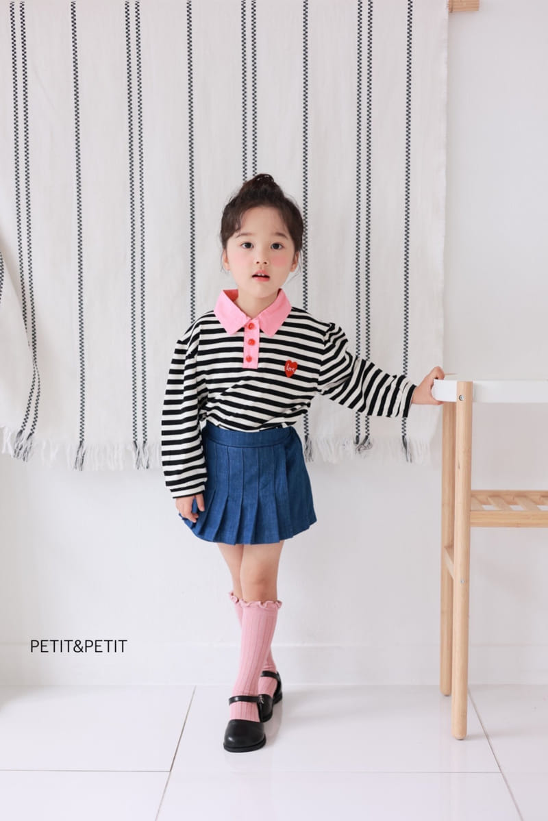 Petit & Petit - Korean Children Fashion - #fashionkids - Collar Stripes Tee - 8