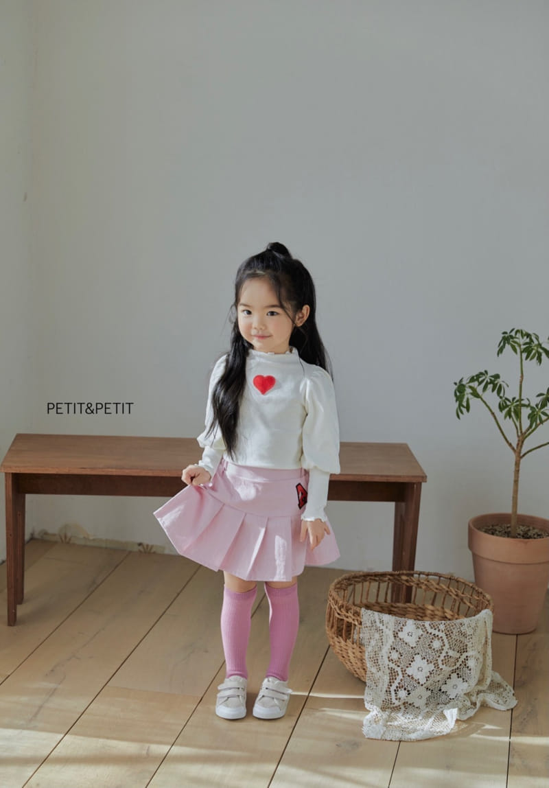 Petit & Petit - Korean Children Fashion - #kidsshorts - Heart Puff Tee - 2