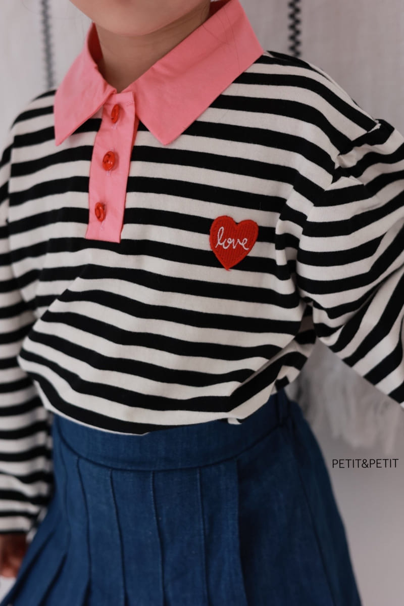 Petit & Petit - Korean Children Fashion - #kidzfashiontrend - Collar Stripes Tee - 11