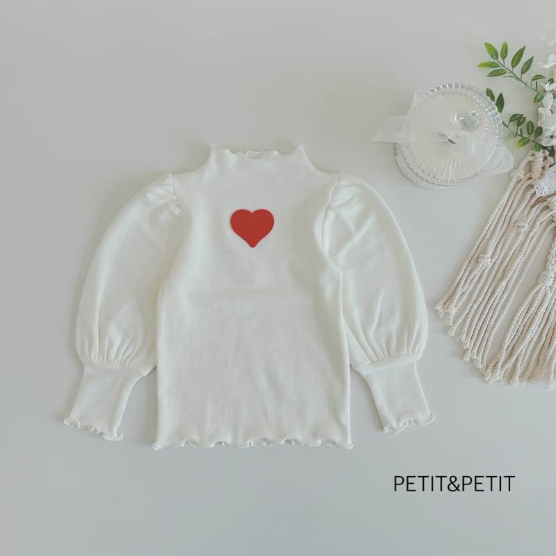 Petit & Petit - Korean Children Fashion - #magicofchildhood - Heart Puff Tee - 7