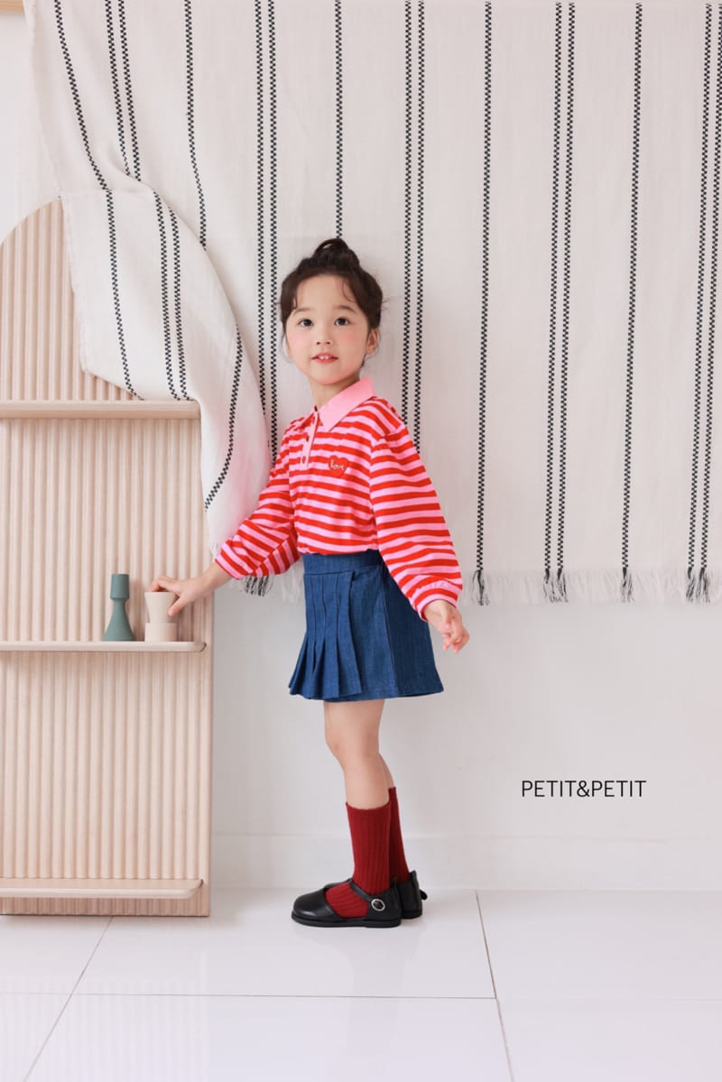 Petit & Petit - Korean Children Fashion - #stylishchildhood - Collar Stripes Tee - 3