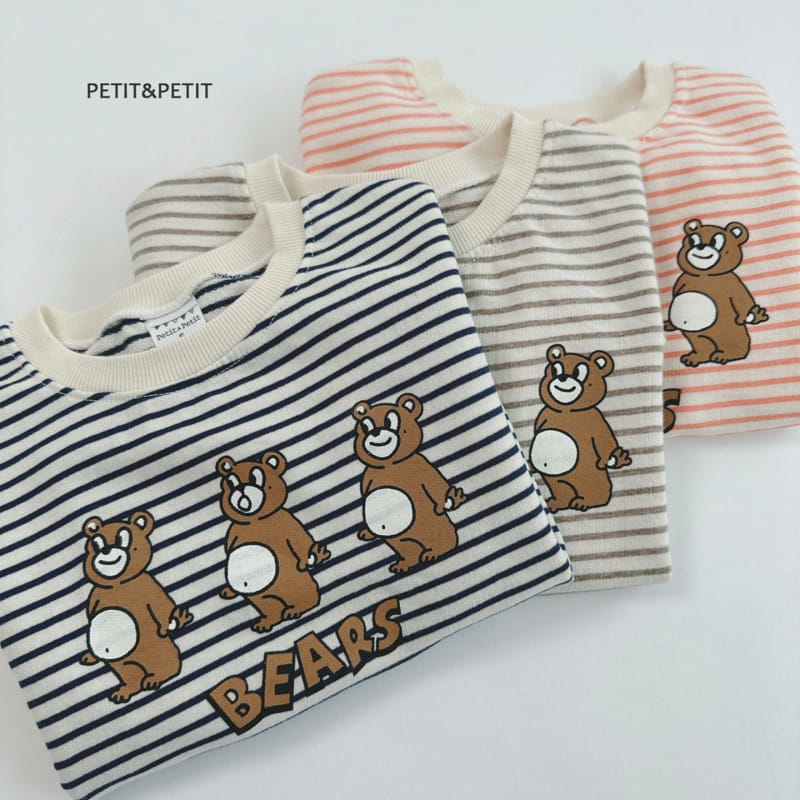 Petit & Petit - Korean Children Fashion - #stylishchildhood - Three Bear Piping Tee