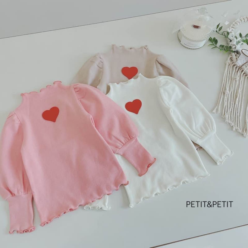 Petit & Petit - Korean Children Fashion - #todddlerfashion - Heart Puff Tee - 10