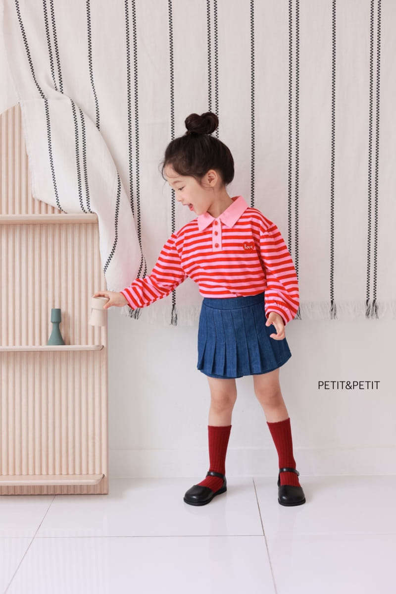 Petit & Petit - Korean Children Fashion - #todddlerfashion - Collar Stripes Tee