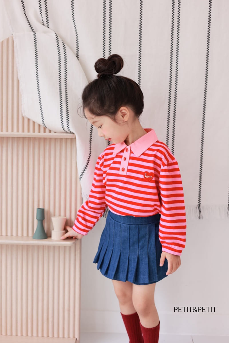 Petit & Petit - Korean Children Fashion - #toddlerclothing - Collar Stripes Tee - 2