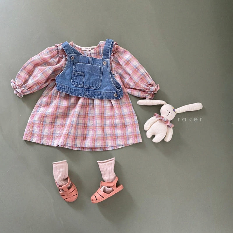 Raker - Korean Children Fashion - #discoveringself - Cancan Frill One-piece Check - 2