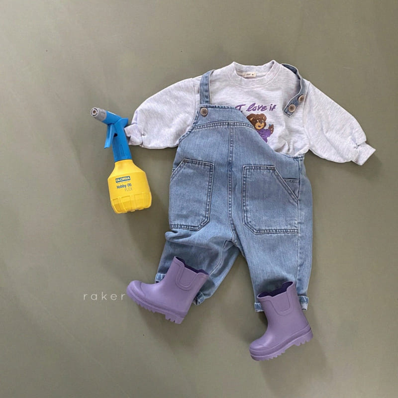 Raker - Korean Children Fashion - #discoveringself - Bboddo Denim Overalls - 4