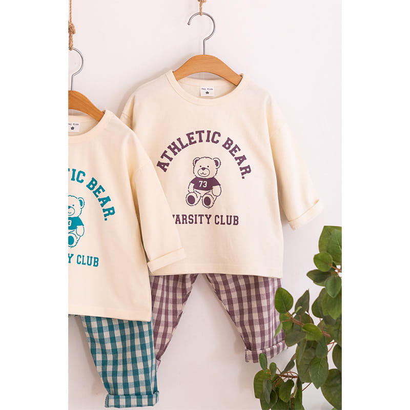 Raykids - Korean Children Fashion - #Kfashion4kids - Bear Check Top Bottom Set - 3