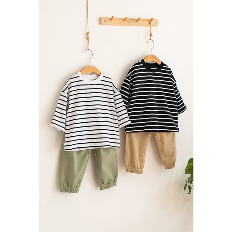 Raykids - Korean Children Fashion - #discoveringself - Mono Marlang Jogger Top Bottom Set