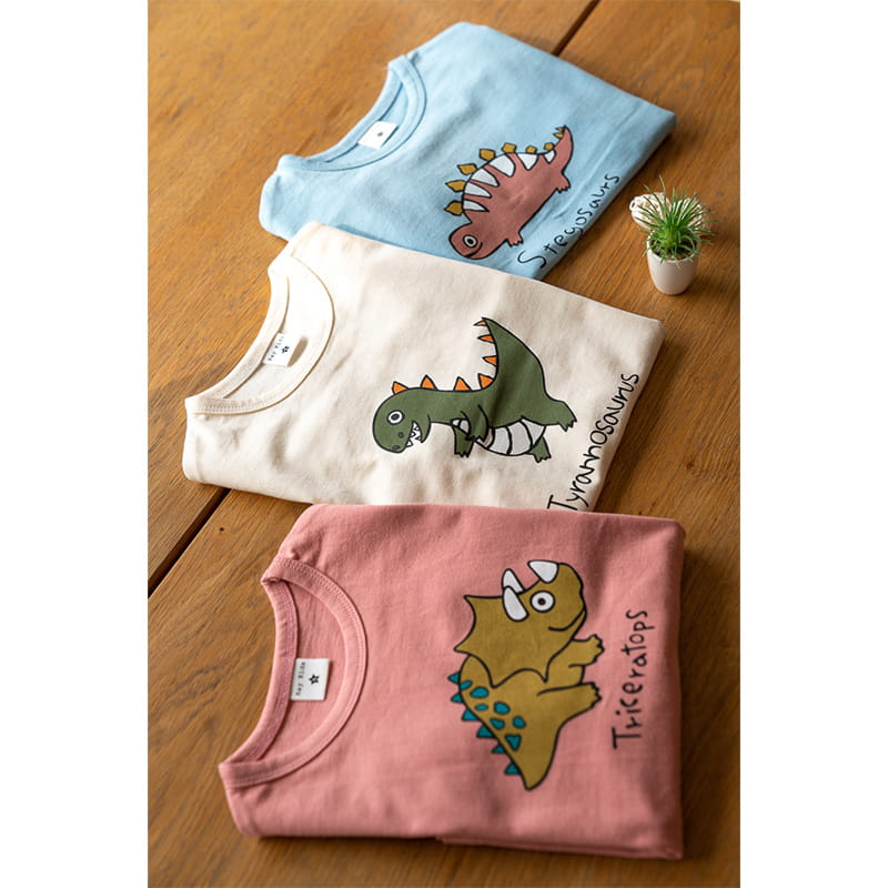 Raykids - Korean Children Fashion - #minifashionista - Three Dino Top Bottom Set - 5