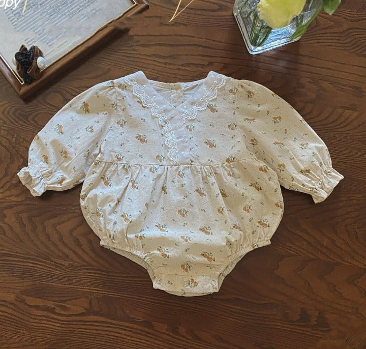 Reve Kid - Korean Baby Fashion - #babygirlfashion - Ribbon Lace Bodysuit