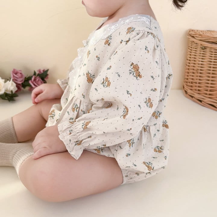 Reve Kid - Korean Baby Fashion - #babyoninstagram - Ribbon Lace Bodysuit - 3