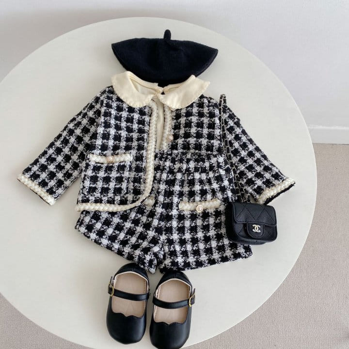 Reve Kid - Korean Baby Fashion - #babyoutfit - Bebe Pearl Twid Top Bottom Set