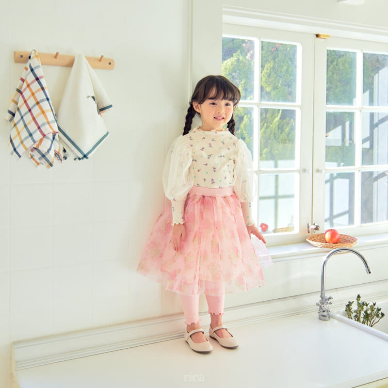 Rica - Korean Children Fashion - #designkidswear - Chandelier Sha Skirt Leggings - 5