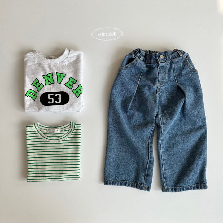 Saint Doll - Korean Children Fashion - #childofig - Tuck Wide Jeans - 2