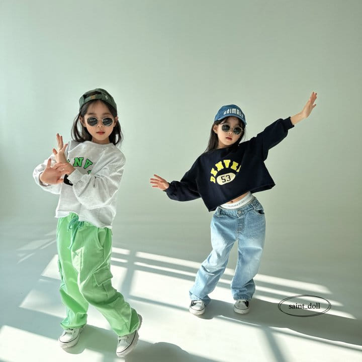 Saint Doll - Korean Children Fashion - #designkidswear - Cat Wide Jeans - 6