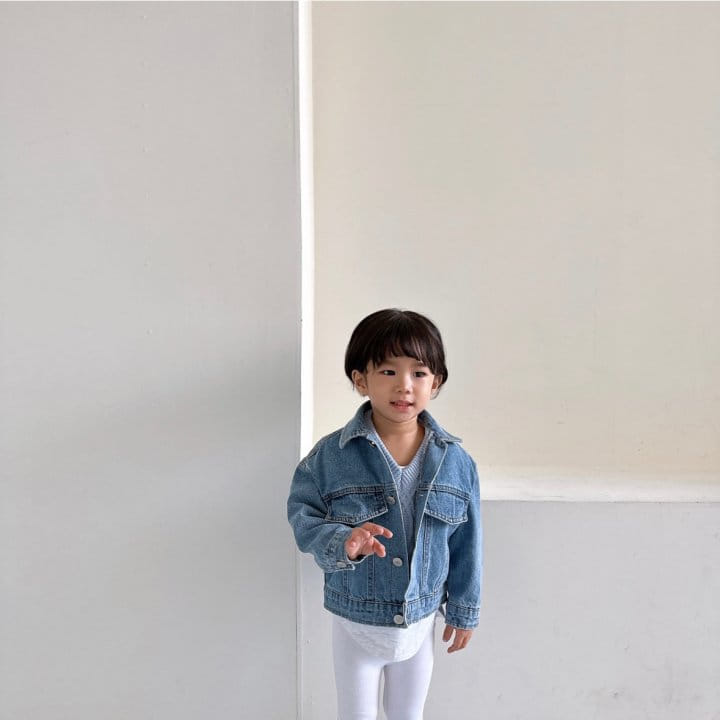 Saint Doll - Korean Children Fashion - #kidsshorts - Vintage Denim Jacket - 9