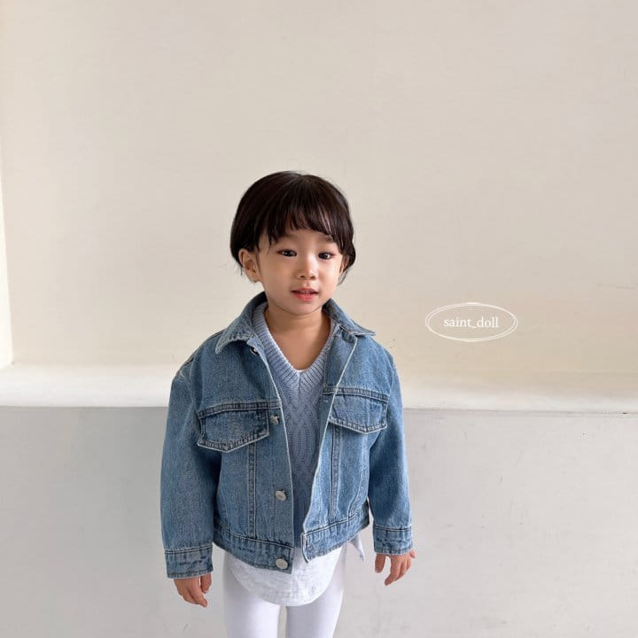 Saint Doll - Korean Children Fashion - #kidsstore - Vintage Denim Jacket - 10