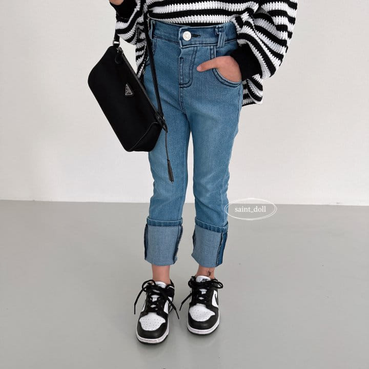 Saint Doll - Korean Children Fashion - #kidzfashiontrend - Slim Roll-up Jeans - 5