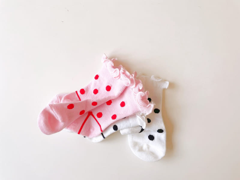 Teamand - Korean Children Fashion - #prettylittlegirls - Paul Ca Dot Socks Set - 4