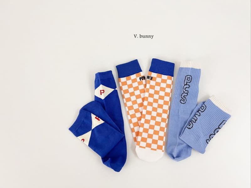 V Bunny - Korean Children Fashion - #Kfashion4kids - 3p Sock Set - 11