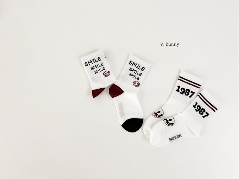 V Bunny - Korean Children Fashion - #childofig - Smile Ball Socks Set - 10