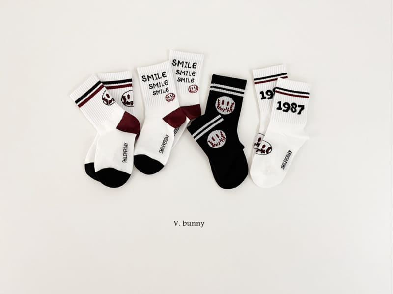 V Bunny - Korean Children Fashion - #childofig - Smile Ball Socks Set - 11