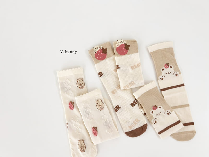 V Bunny - Korean Children Fashion - #discoveringself - Strawberry Socks Set - 7