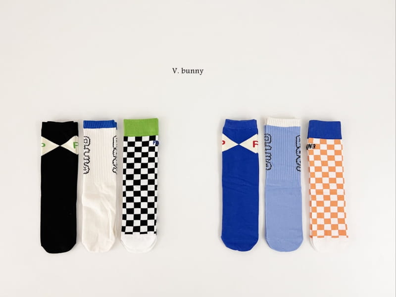 V Bunny - Korean Children Fashion - #discoveringself - 3p Sock Set - 6