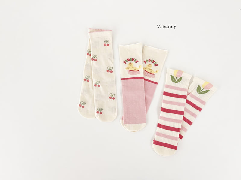 V Bunny - Korean Children Fashion - #fashionkids - Daldal Socks Set - 10