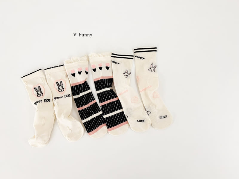 V Bunny - Korean Children Fashion - #fashionkids - Lovely Rabbit Socks Set - 9