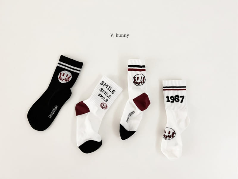 V Bunny - Korean Children Fashion - #fashionkids - Smile Ball Socks Set