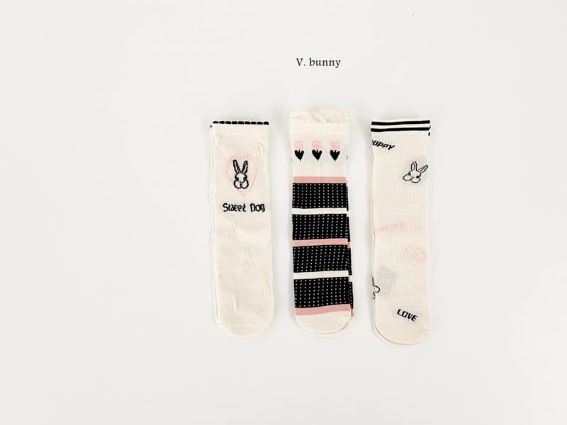 V Bunny - Korean Children Fashion - #kidsshorts - Lovely Rabbit Socks Set - 10