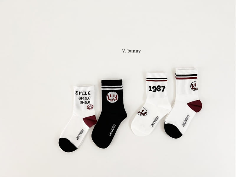 V Bunny - Korean Children Fashion - #kidsshorts - Smile Ball Socks Set - 2